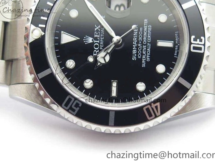 SH3135 Rehaut Black On Edition 16610 SS 1:1 Bracelet LN No Best JF Engraving Submariner 0331